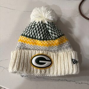 New Era Green, Yellow, and White Knit Beanie